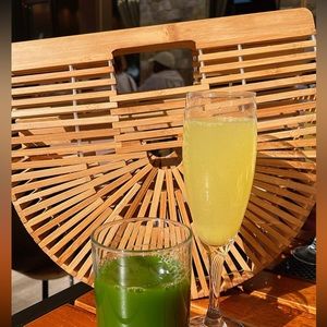 Beach bamboo handbag